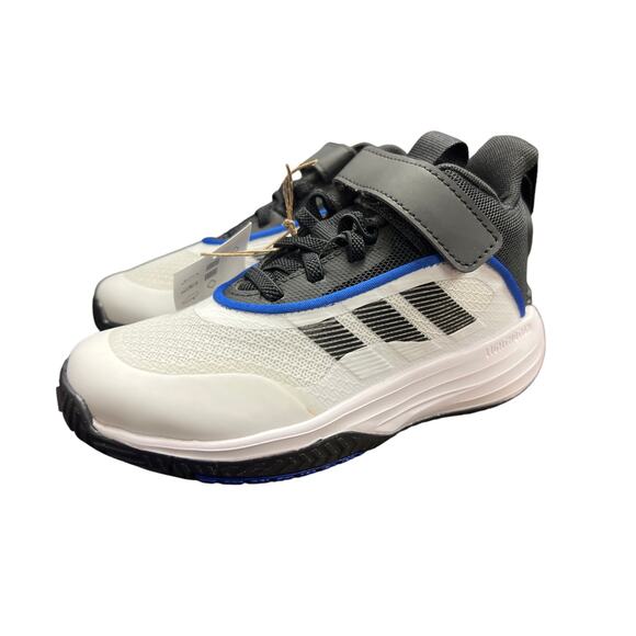 Adidas Kids Boys OWNTHEGAME 3.0 Basketball Shoes White Black Blue Size 12K - Picture 1 of 10